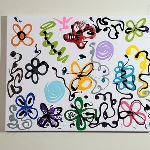 Colorful Abstract Flower Canvas Art